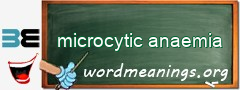 WordMeaning blackboard for microcytic anaemia